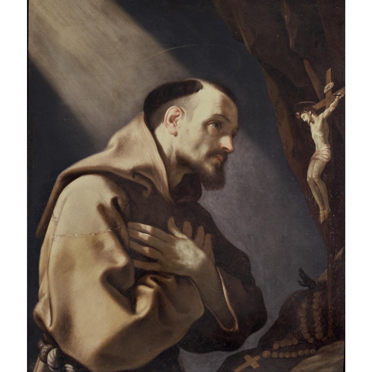 Dipinto: San Francesco che adora il Crocefisso