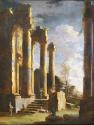 Dipinto: Capriccio with ancient ruins and figures, dawn (I) 