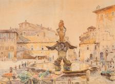 Dipinto: Veduta di Piazza Barberini