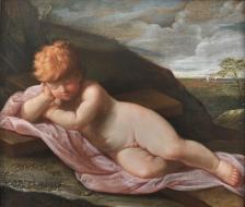 Dipinto: The Infant Jesus sleeping on the cross